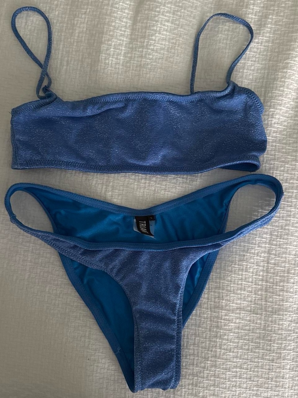 triangl swimwear Shimmering Blue Bandeau Bikini